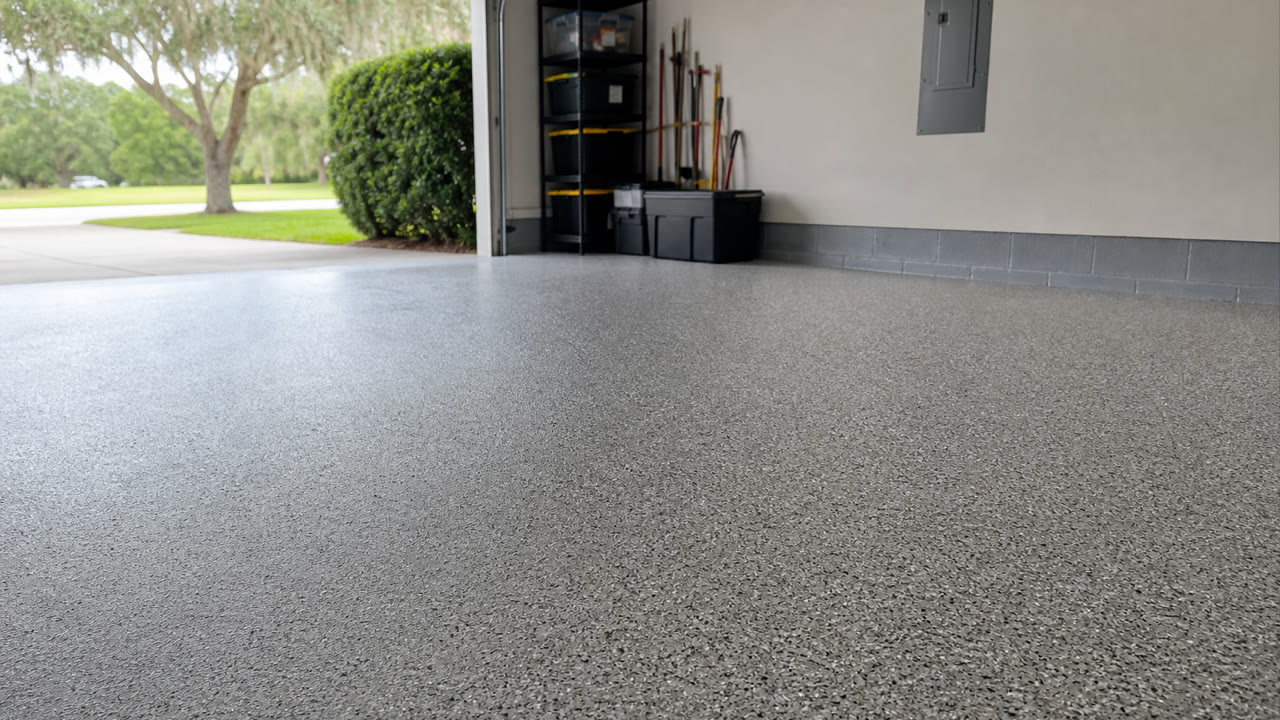 Ocala Garage Floor Coatings Finished Project Example near Ocala